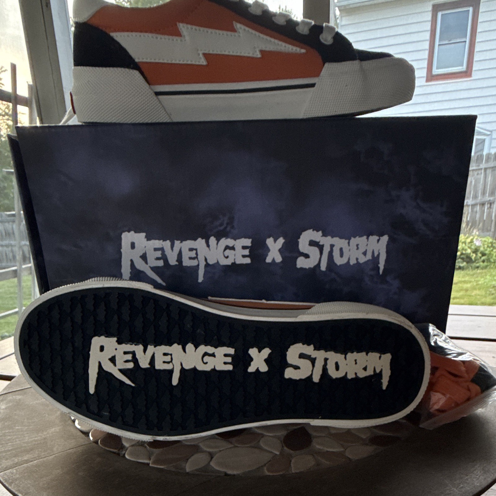 Revenge x Storm Vol.2 Orange Black White Colorblock Canvas Lace-Up Sneakers 5