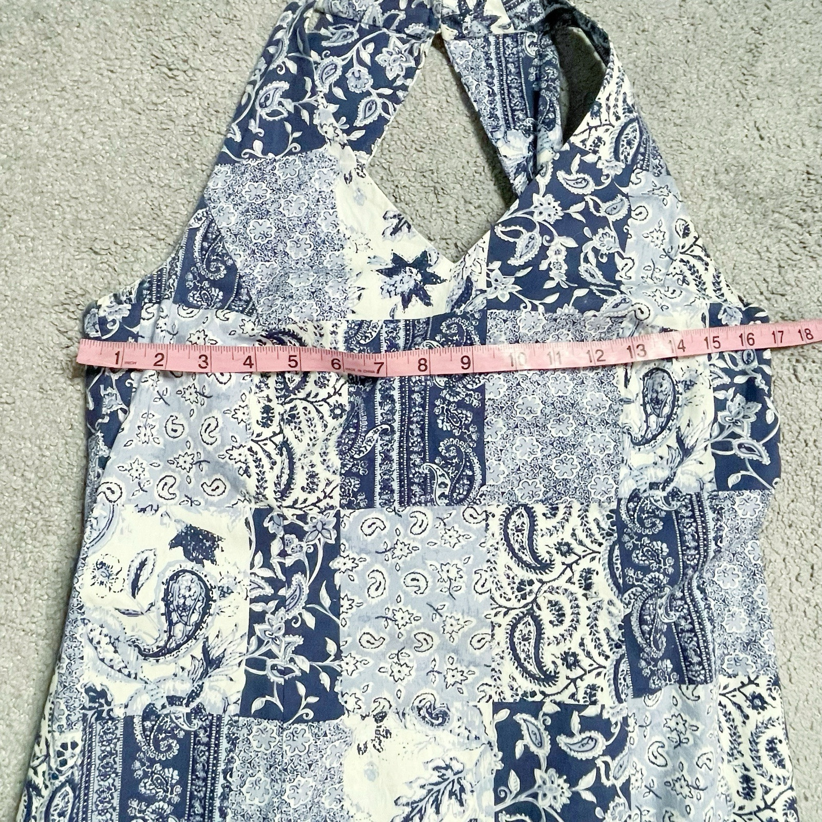 YVES COSSETTE DEPECHE MODE WOMEN SIZE 10 BLUE PATCHWORK DRESS 90’s