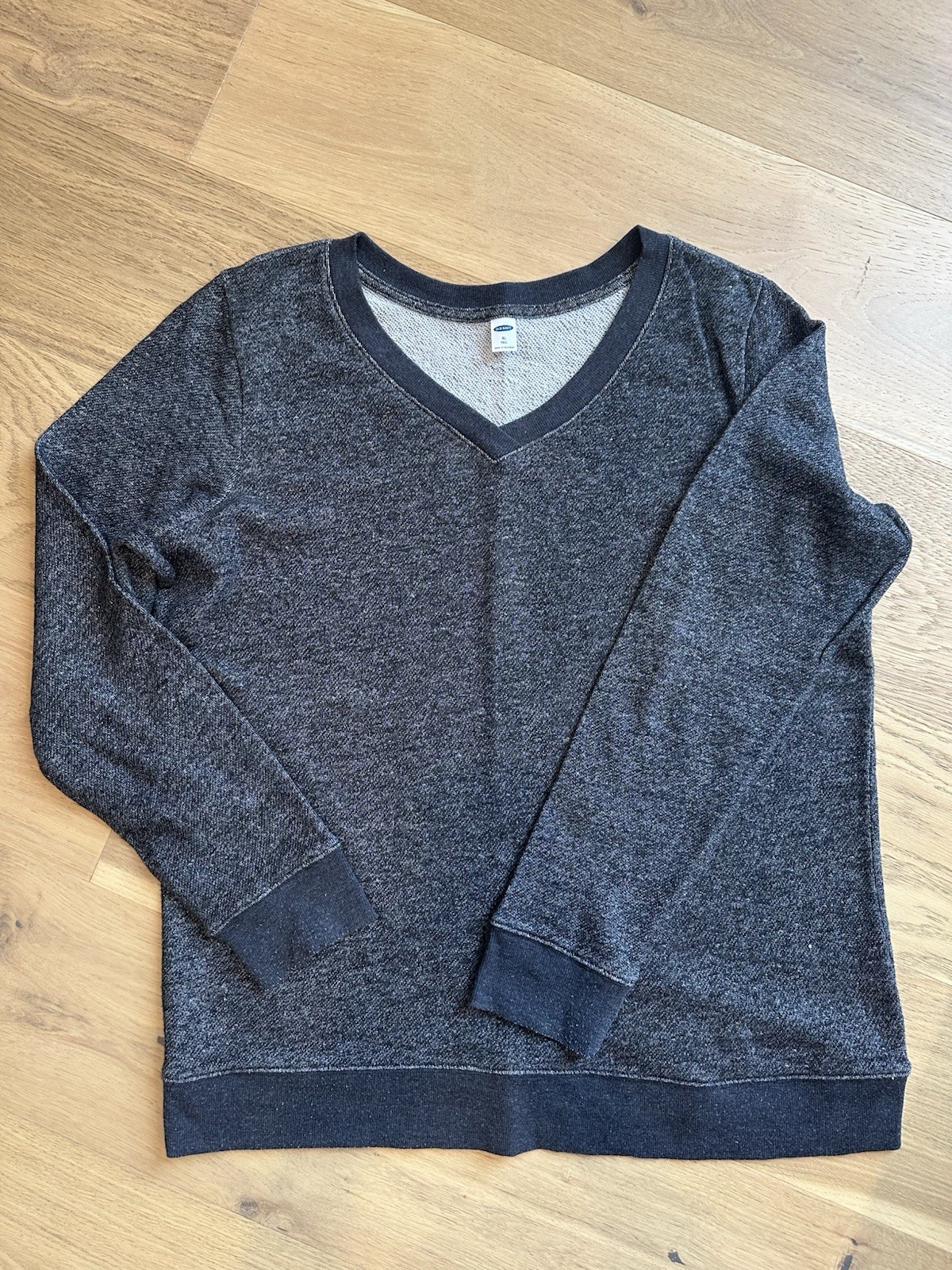 Old Navy Unisex Black Gray Pullover V Neck Lightweight Sweatshirt XLT Tall