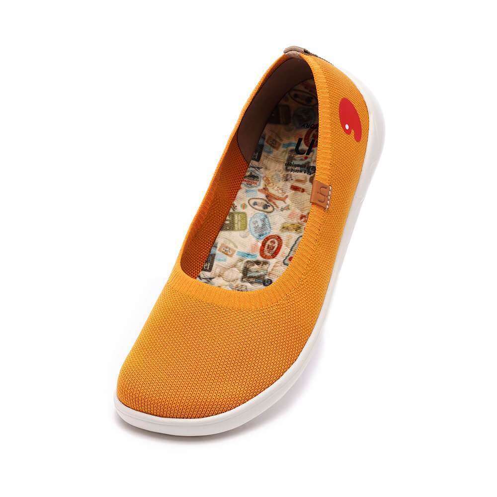 Women Size 5-12 UIN Slip On Shoes Canvas Comfortable ” Valencia knitted orange”