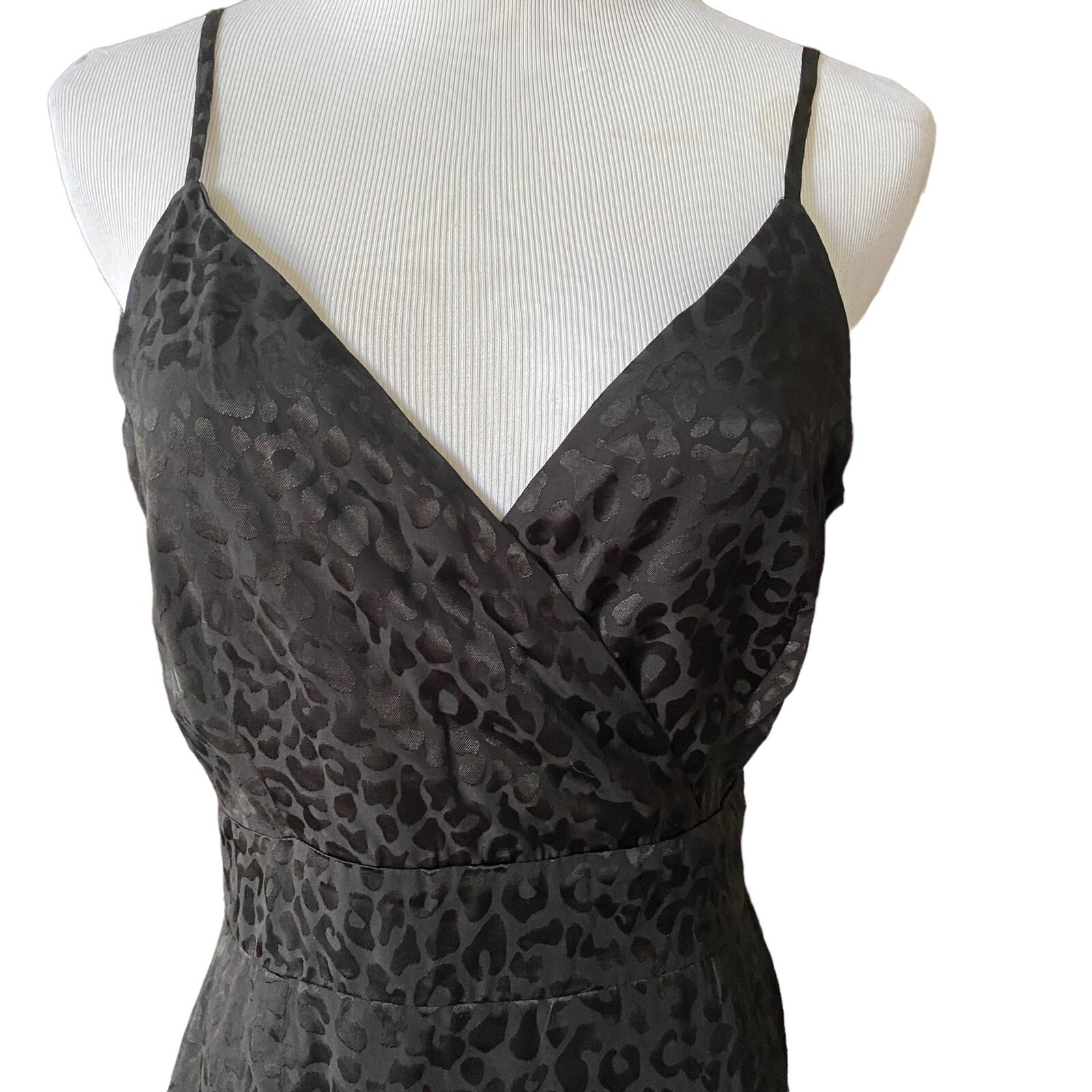 THREADS & STATES Nordstom Black Dress Size M Spaghetti Staps Animal NEW AE103