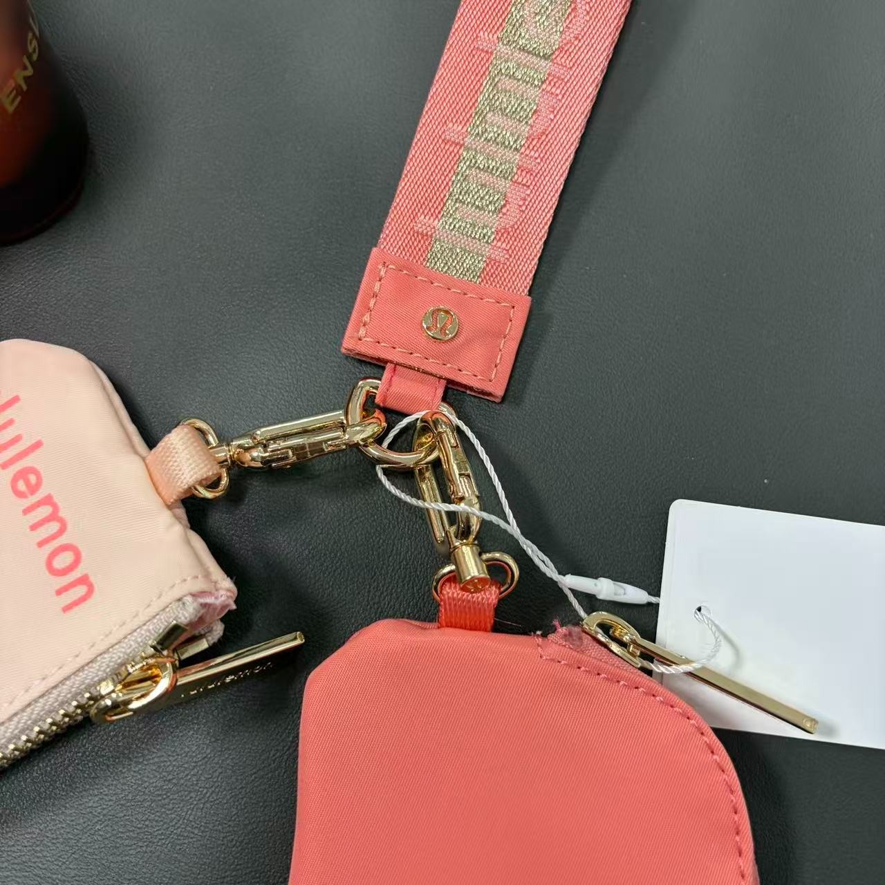 Lululemon Dual Pouch Wristlet Keychain Wallet Black, NWT