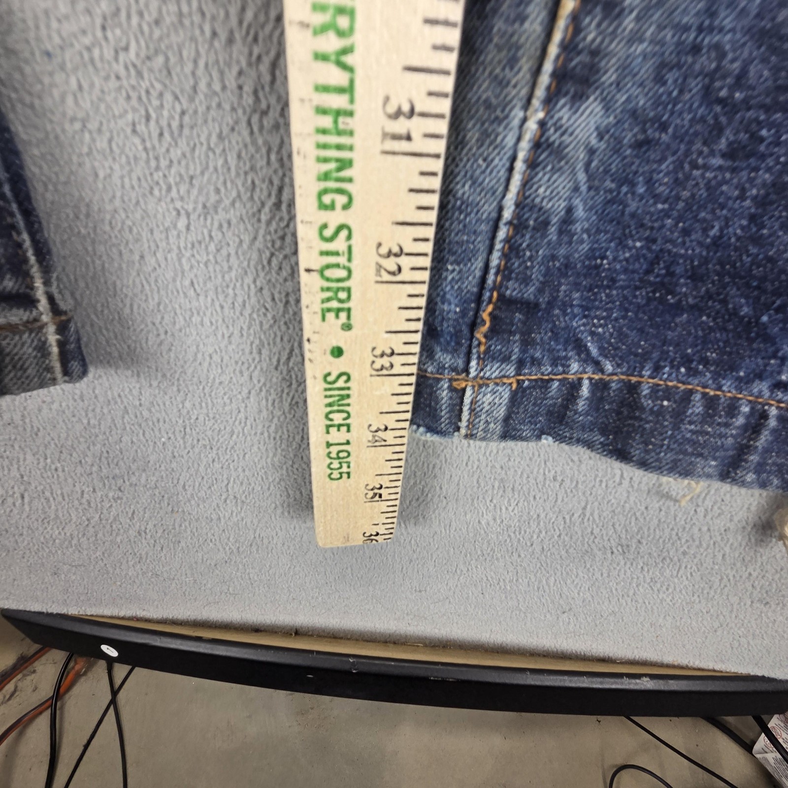 Sicko Jeans Mens Blue Selvedge Buckle Back Whiskers Fits 36×32