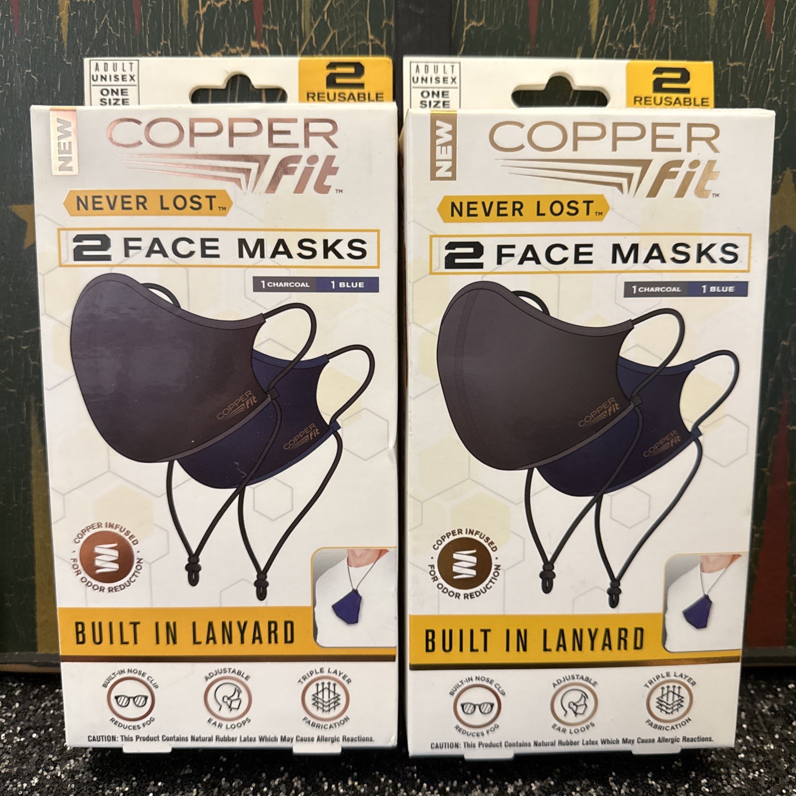 Copper Fit Adult Face Masks New In Box 4 Masks Total