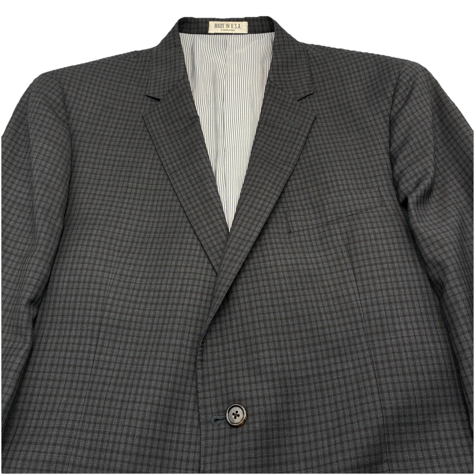Todd Snyder Mayfair Fit Blazer 44R Charcoal Guncheck Wool USA Made Mens