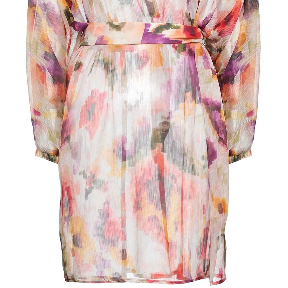 Kaftan Beach Dress Floral Sheer Belted Summer Dress Size 42 – RP £239.00