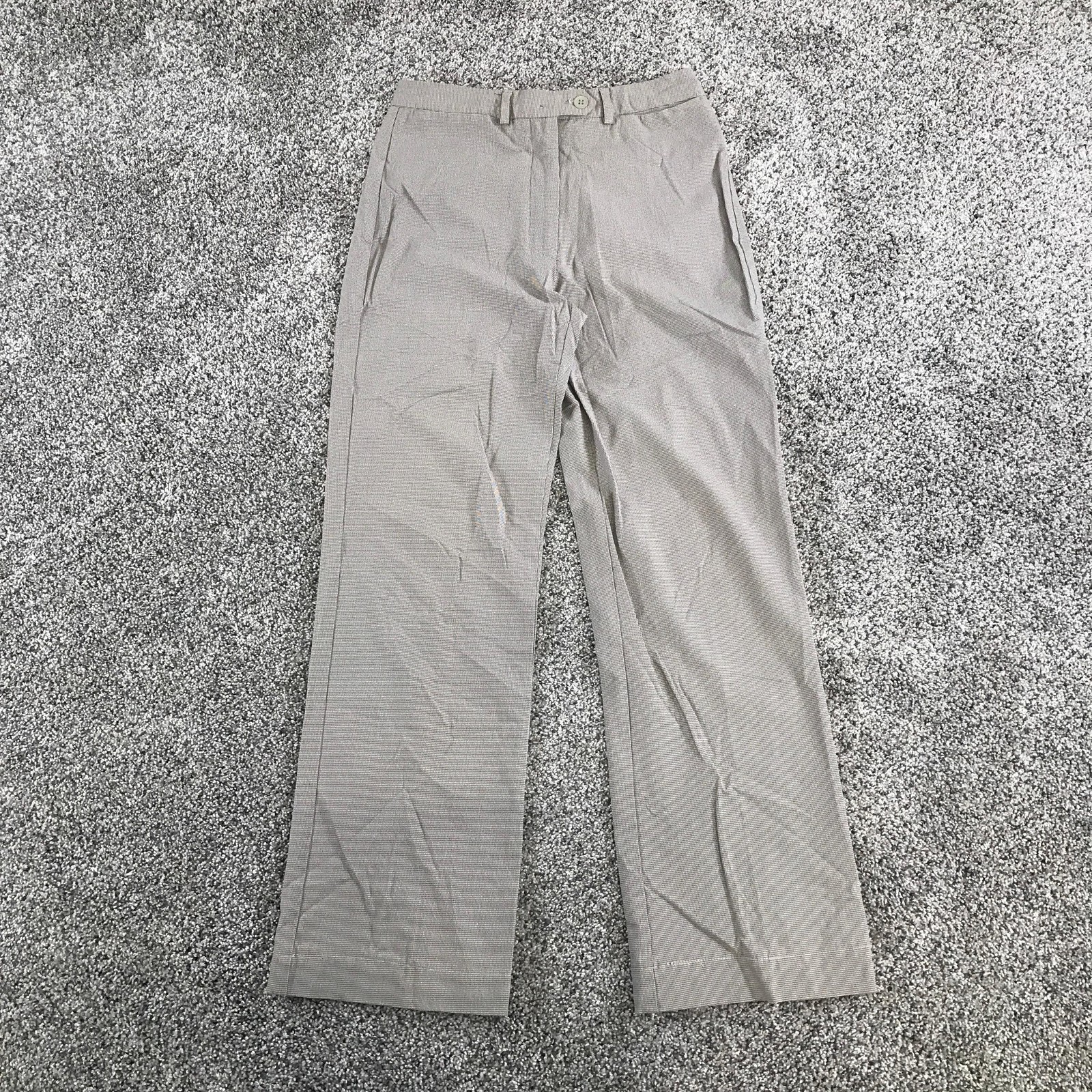Marithe Francois Girbaud Dress Pants Womens 26 Brown Check Twill Stretch Italy
