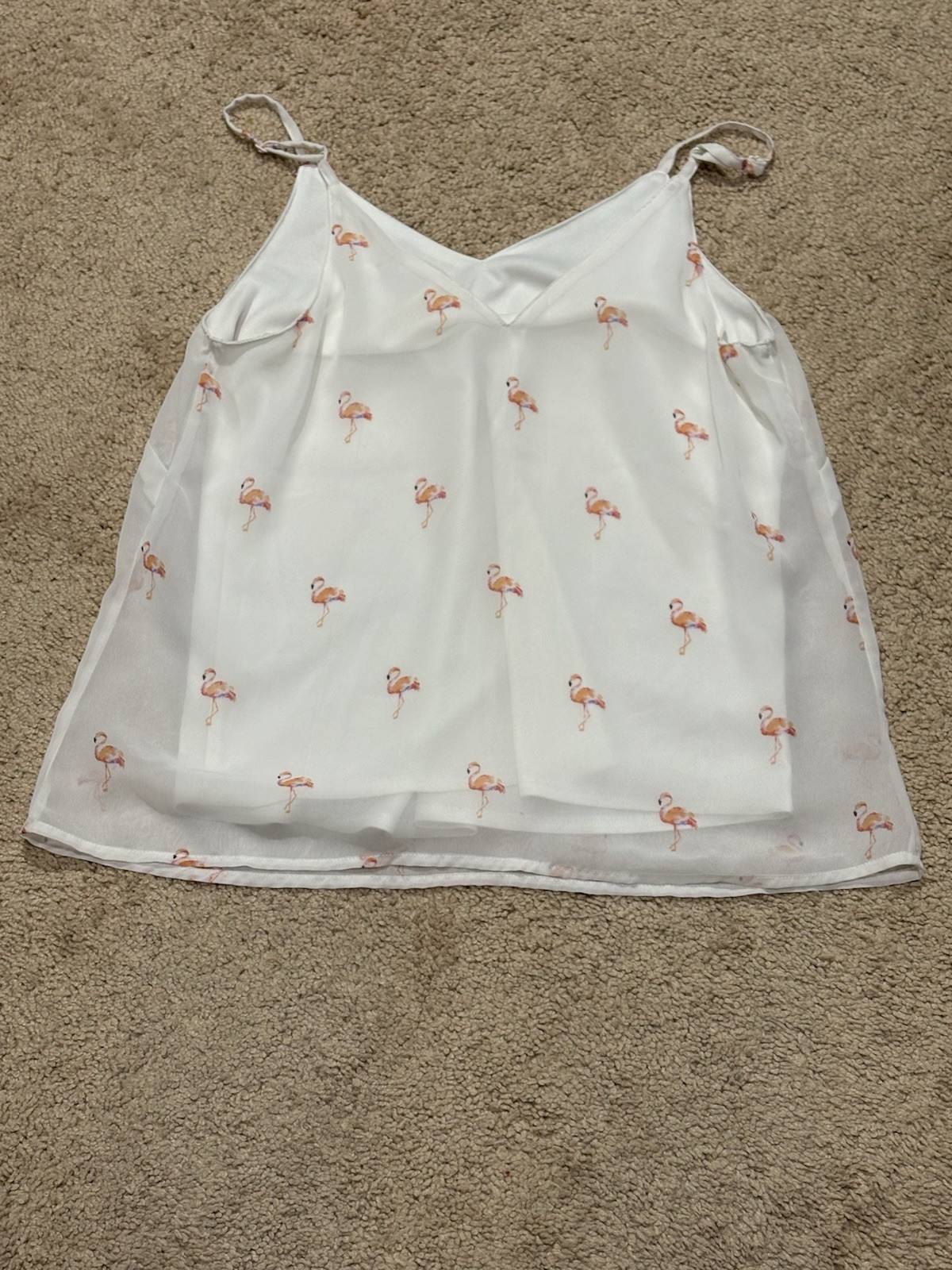 Japna Womens Shirt Size Medium Multicolor Flamingo Print Classic Dressy Flowy