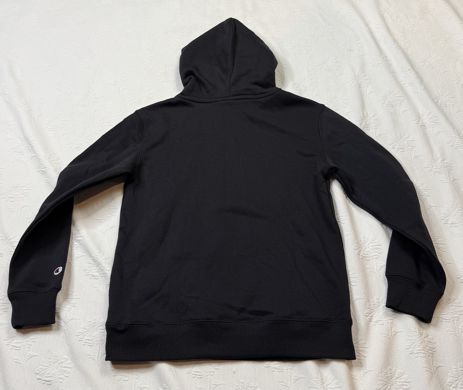 Men’s Champion – Fleece Pullover Black Hoodie Hooded Sweatshirt – Medium – NWT
