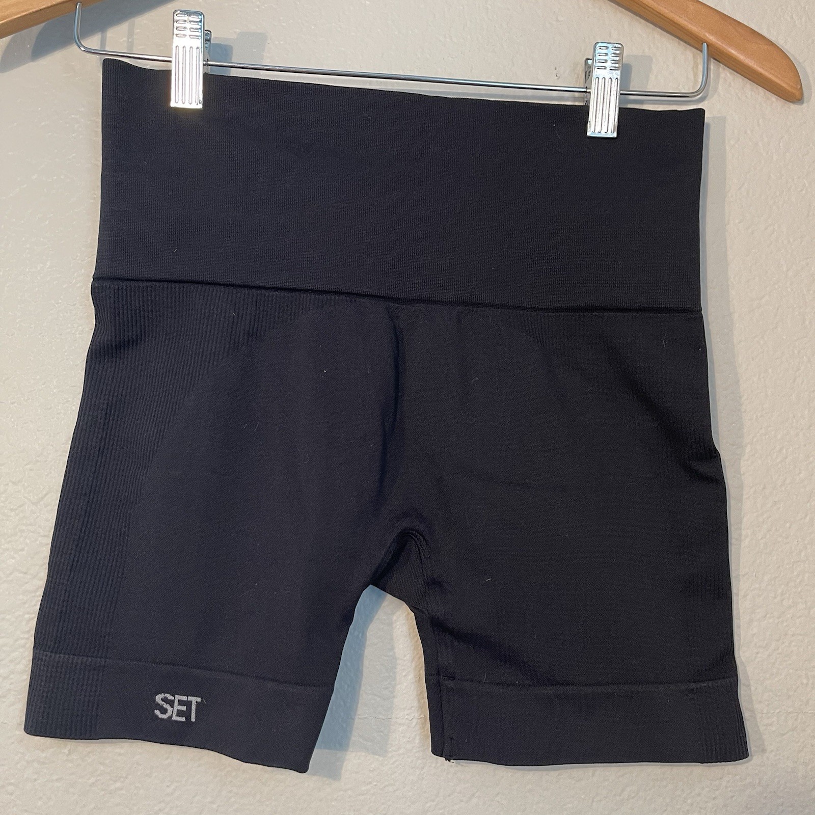 Set Active Black Sculptflex Womens Small Seamless Athletic Shorts Gym Work Out