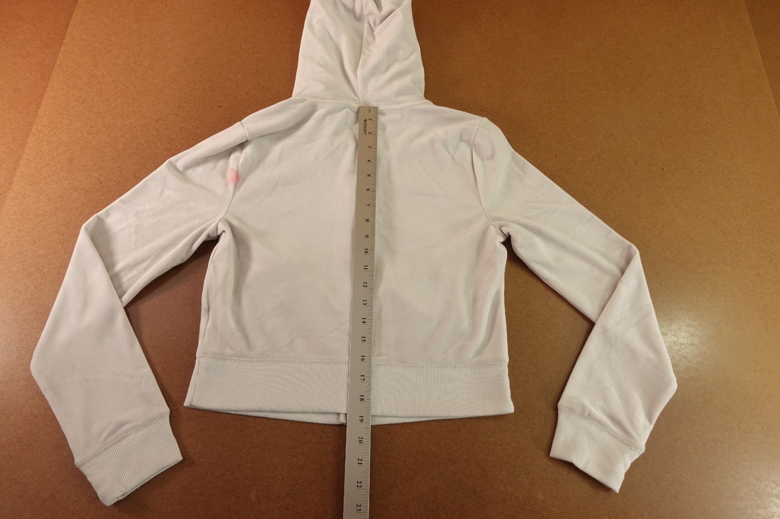 Juicy Couture Womens Medium Ash Gray Rhinestone Velour Full Zip Hoodie NWT *Flaw