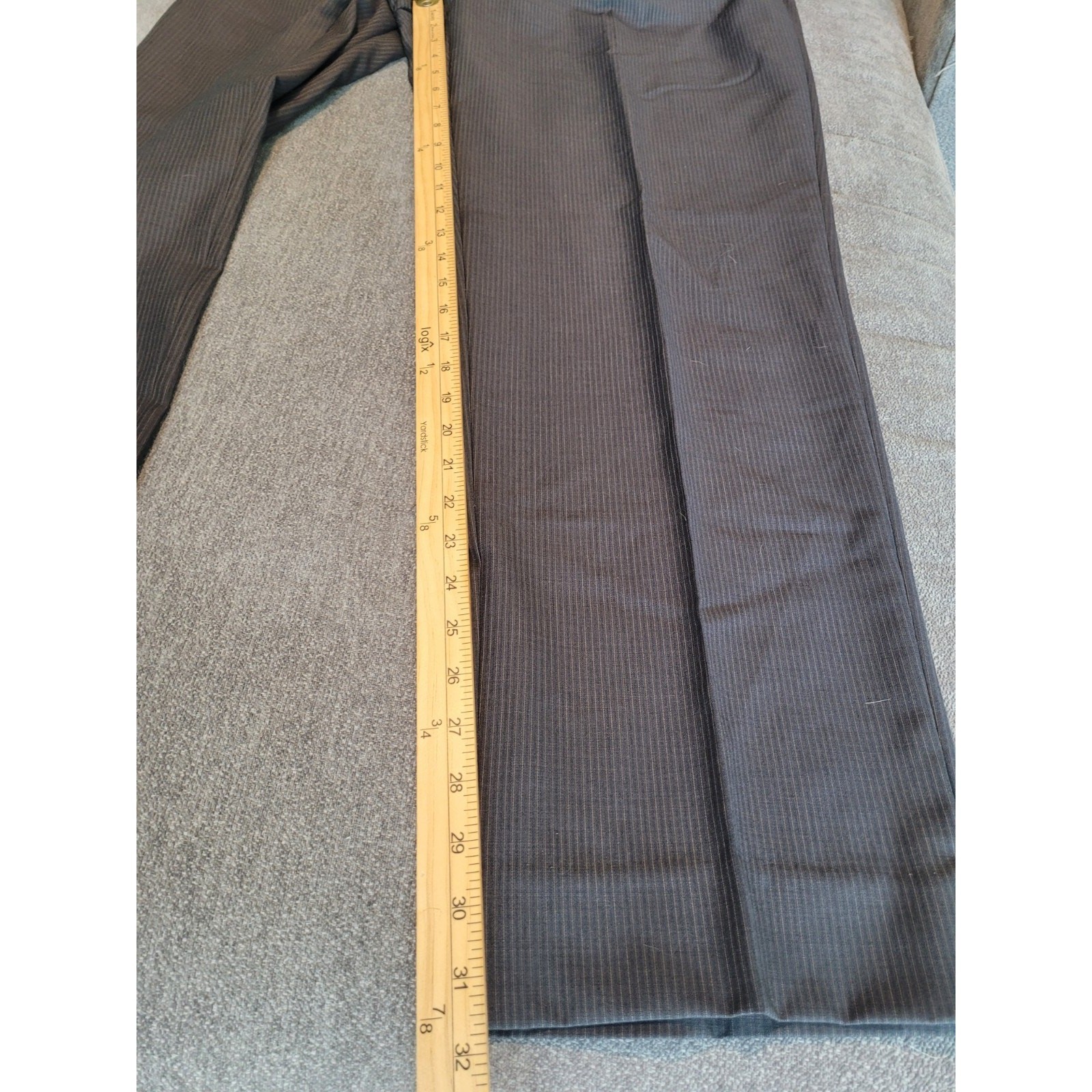 Ralph Lauren Wool Dress Pants Gray Pinstripe 36L