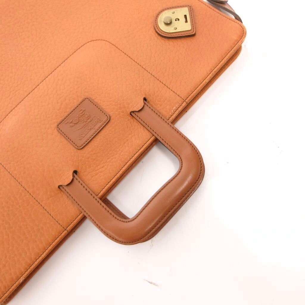 BURBERRYS Briefcase Leather Brown Vintage Authentic From Japan