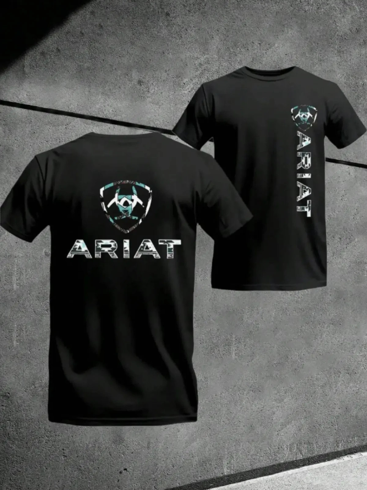 Men’s Ariat Print Graphic T-Shirt, Casual Long Sleeve Top, Comfortable Fit for