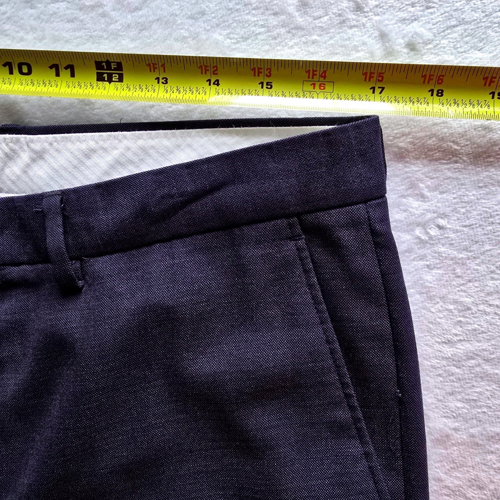 J.Crew Bowery Slim Fit Navy Blue 100% Wool Dress Pants Mens 34×34