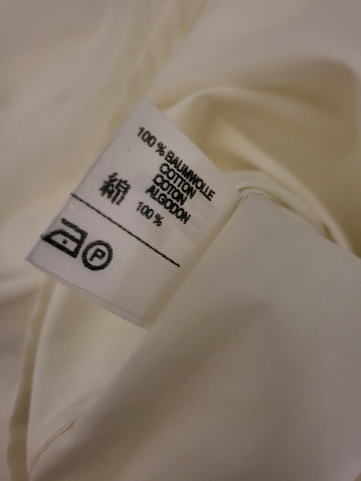 Cerruti Men’s 100% Baumwolle White Long Sleeve Button Up Shirt Ivory Size 44 NWT