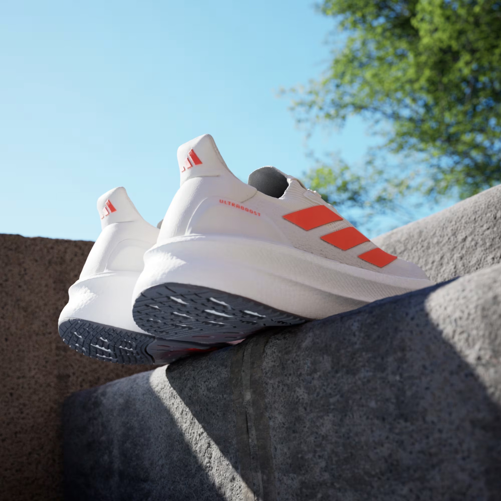 Men’s Adidas UltraBoost 5X Running Shoes White / Orange Sz 10.5 JH9038