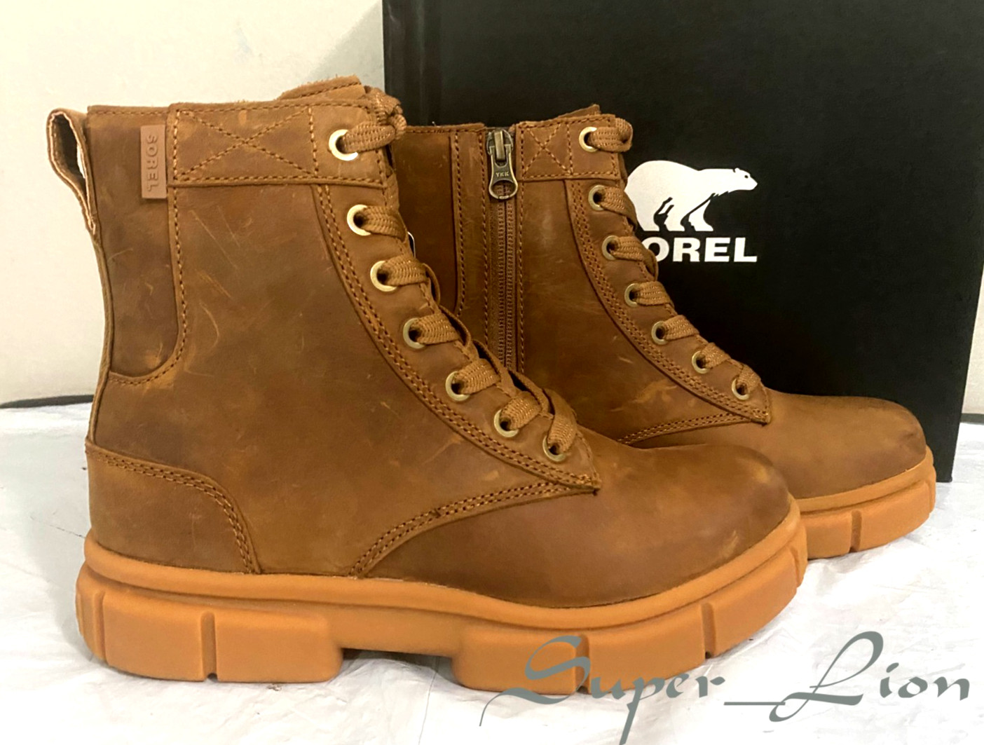 New Sorel Women’s Explorer STRT Waterproof Lace Up Boot – SIZE 6 – Velvet Tan