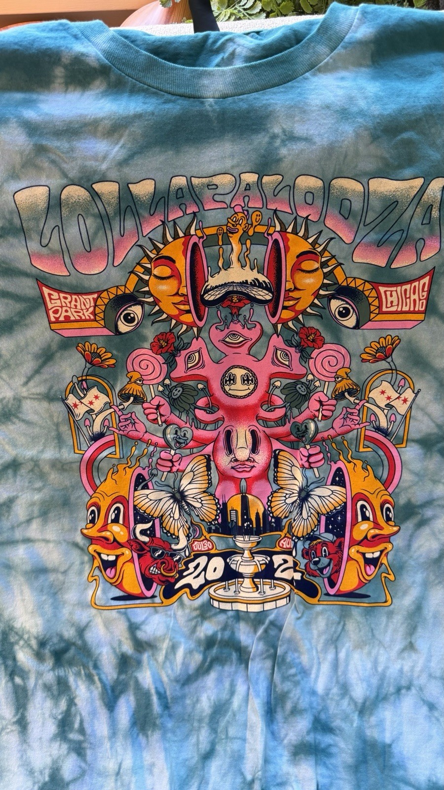 Lollapalooza Poster Tie Dye Lineup Tee 2026 Adukt Unisex Mens 3XL