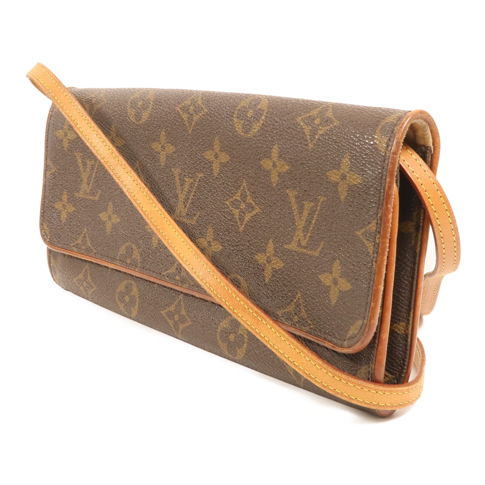LOUIS VUITTON LV GHW Pochette Twin GM Shoulder Bag M51852 Monogram Brown