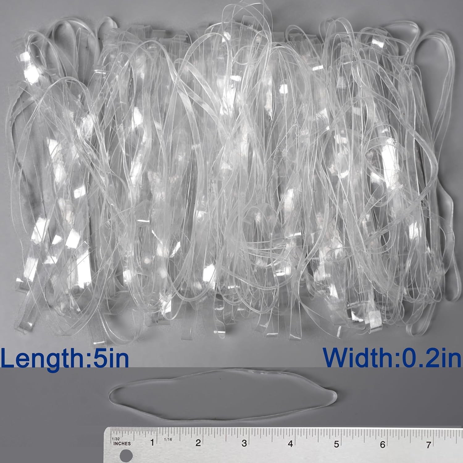 Rubber Bands 5Inx0.2In 190Pcs Clear Rubber Band for Balloon Arch Elastic Tying B