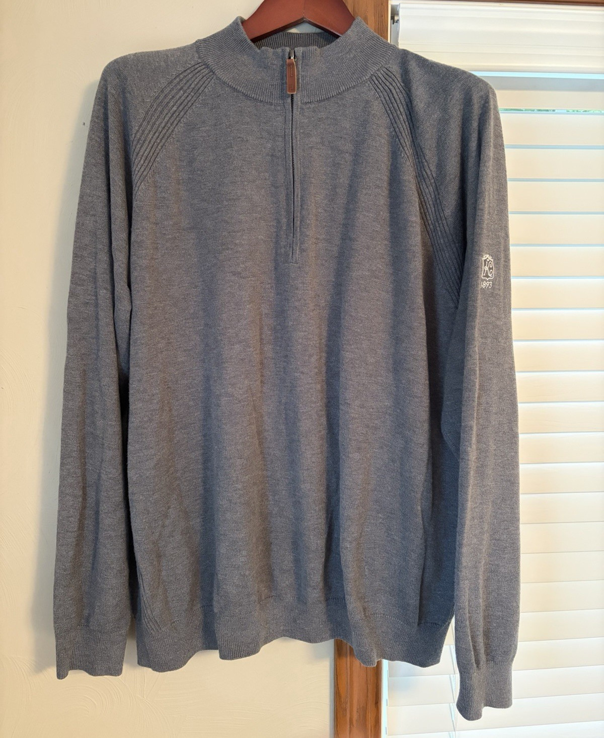 FootJoy Men’s Gray Knit Pullover Sweater 1/4 Zip Mock Neck 2XL The Kahkwa Club