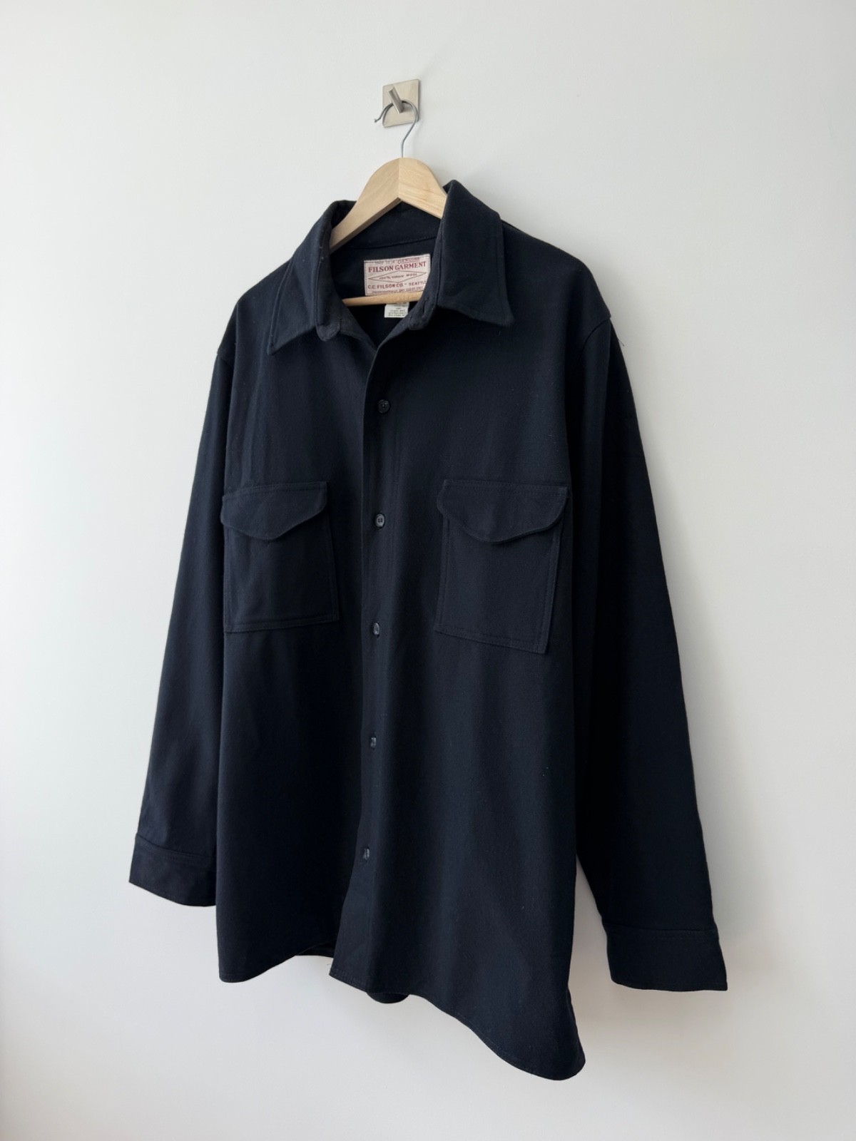 Filson Black Jac Shirt 100% Virgin Wool Style 90 Made in Usa Size 48