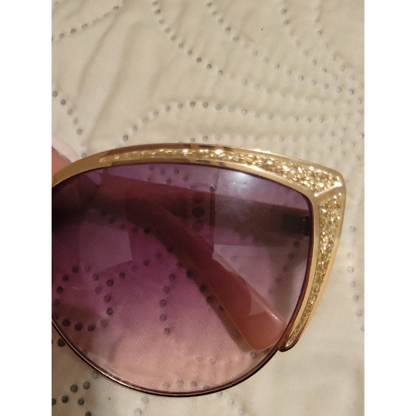 Nanette Lepore Cat Eye Sunglasses Rose Gold Pink Gradient UV400 EUC Y2K Boho