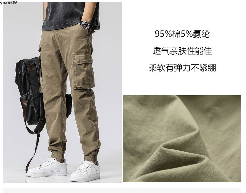 Mens Cargo Jogger Pants Slim Fit Pockets Cotton Pants Long tapered Trousers Gift