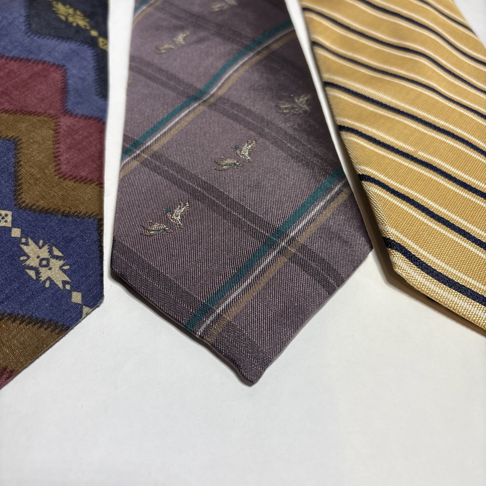 Set Of 4 Made in USA! Lands’ End, All Silk Men’s Ties Lot of 4 Different Colors