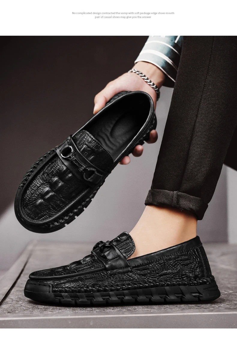 Men Business Dress Driving Moccasin Leather Loafers Shoes Outdoor Flats Shoes