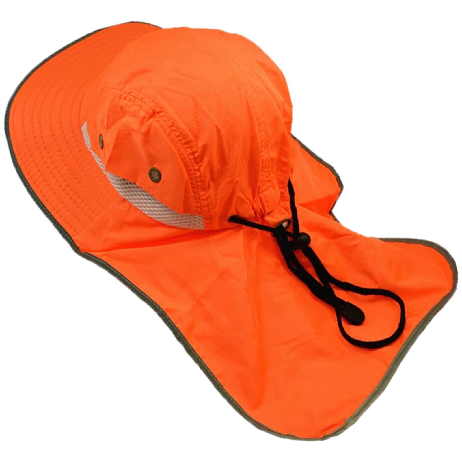 Men Neck Flap Boonie High Visibility Safety Reflective Waterproof Bucket Hat Cap