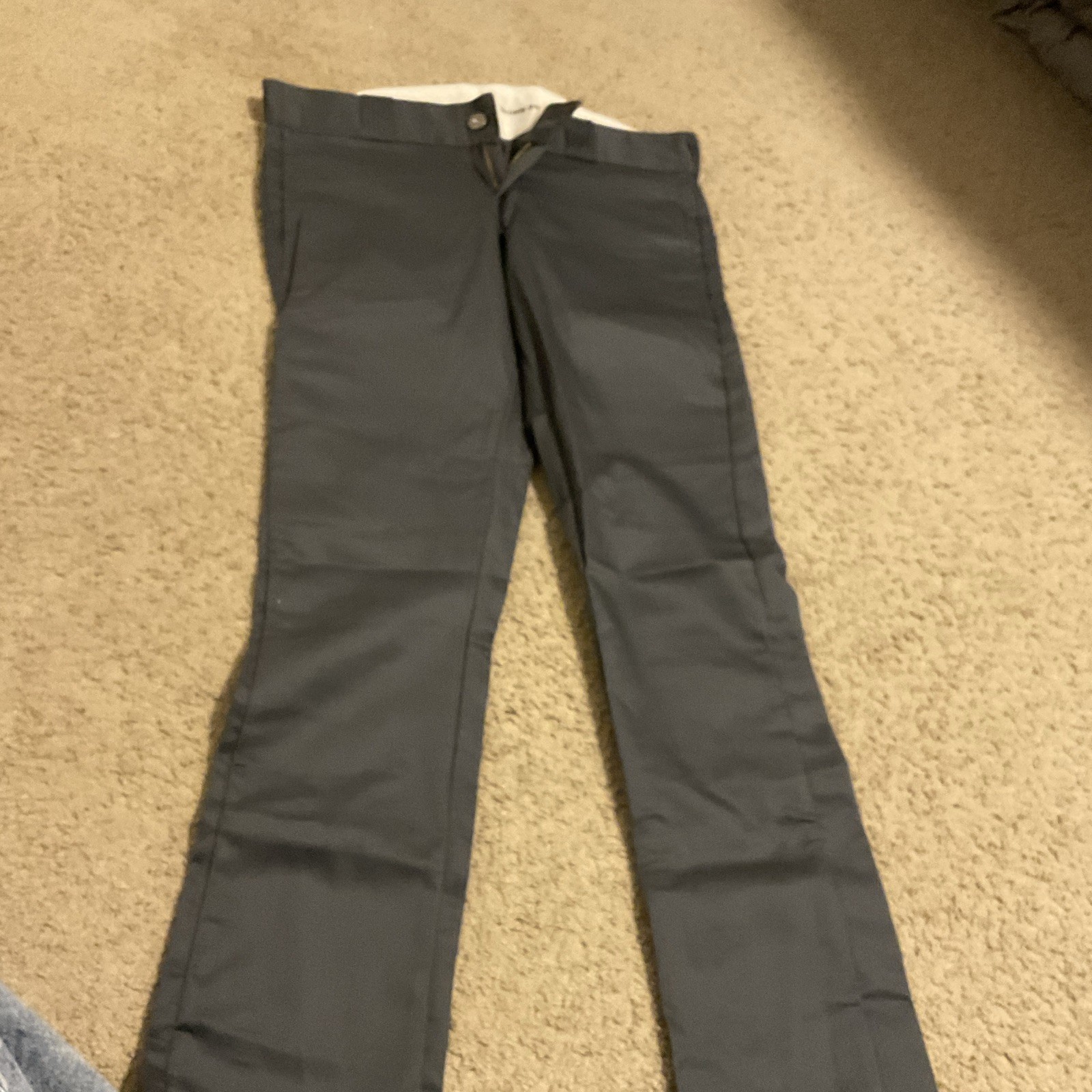 Dickies WP801CH Skinny Straight Work Pants Gray Twill Cotton Blend 28×30