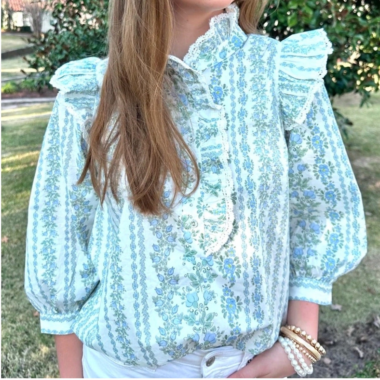 Womens Large Cotton Top Victorian Garden Blouse Crochet Coquette Shirt Edwardian