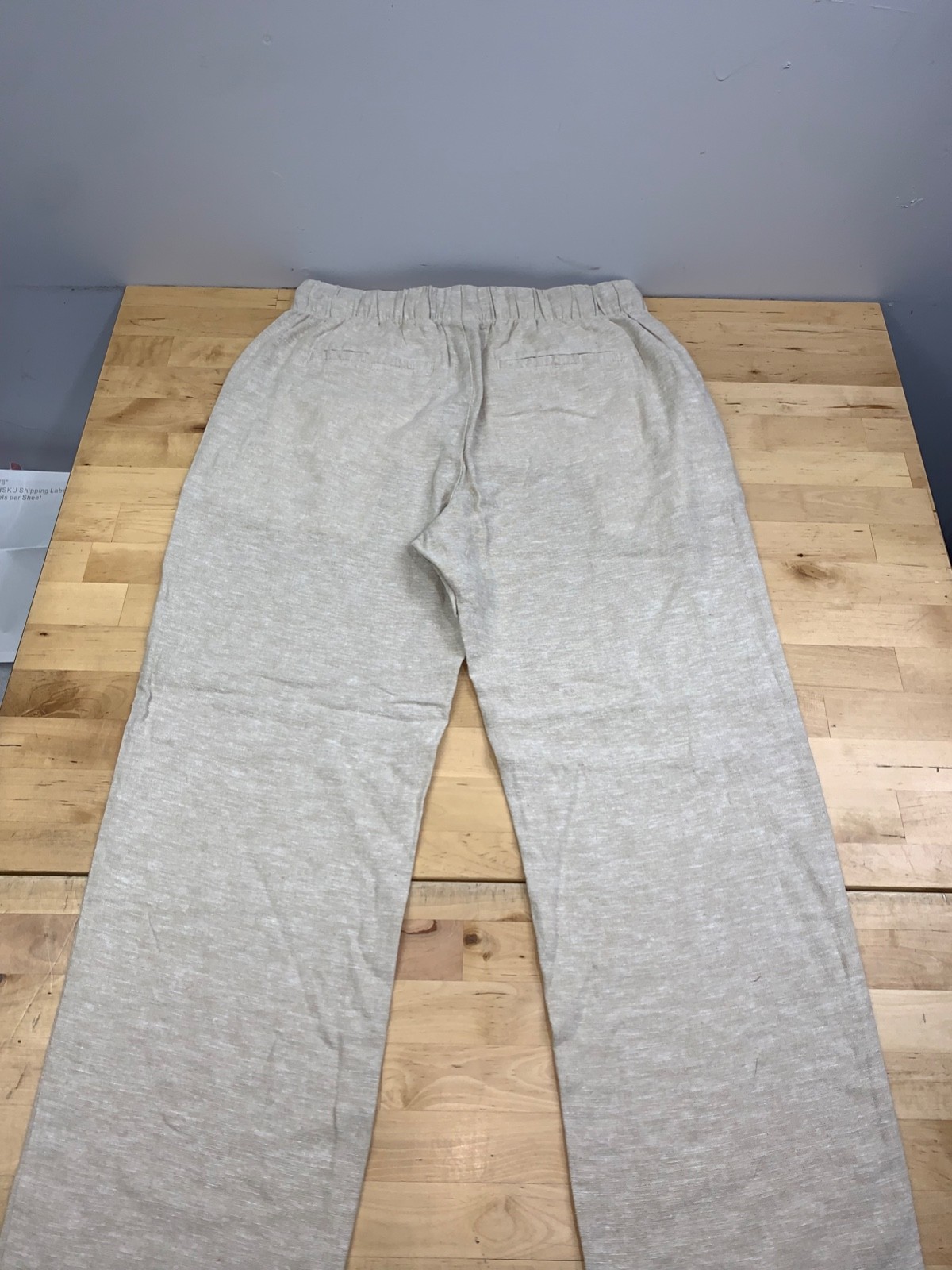 GAP Easy Pants Women S Linen Blend Beige Casual Travel Beach Drawstring 13238
