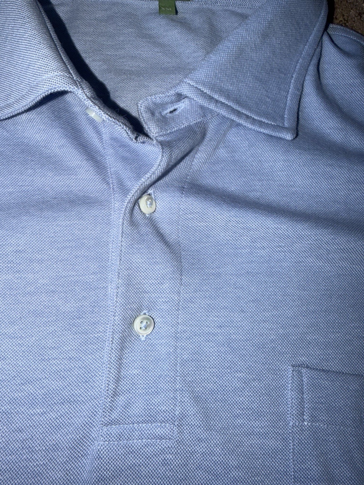 Sid Mashburn Polo Shirt Men’s XXL Light Blue 100% Cotton Short Sleeve Pocket
