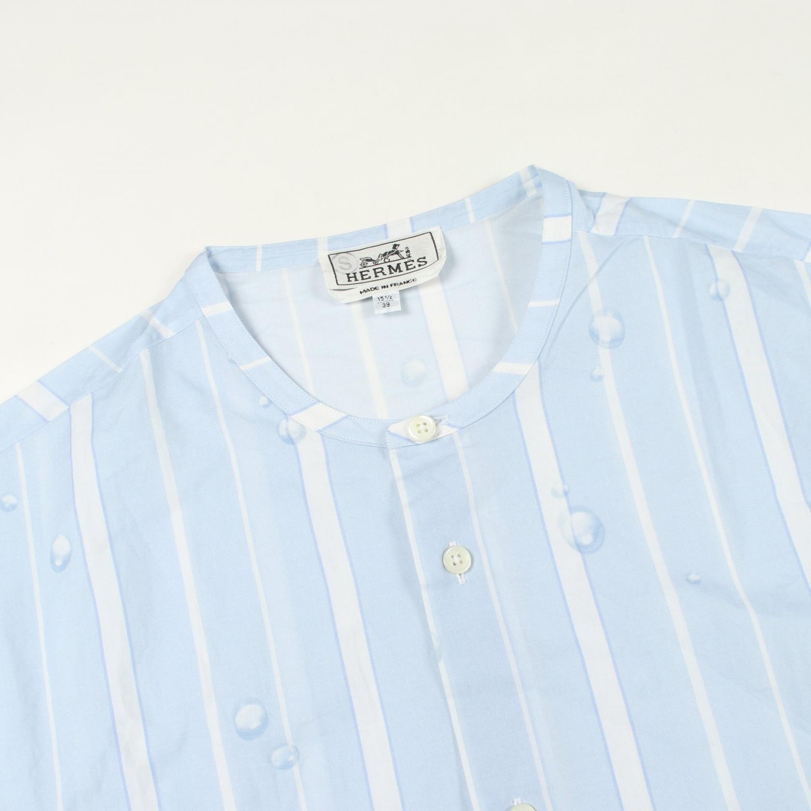 HERMÈS Hermes Serie Button Cotton Stripe Long Sleeve Shirt 39 15 1/2 – DUTY FREE