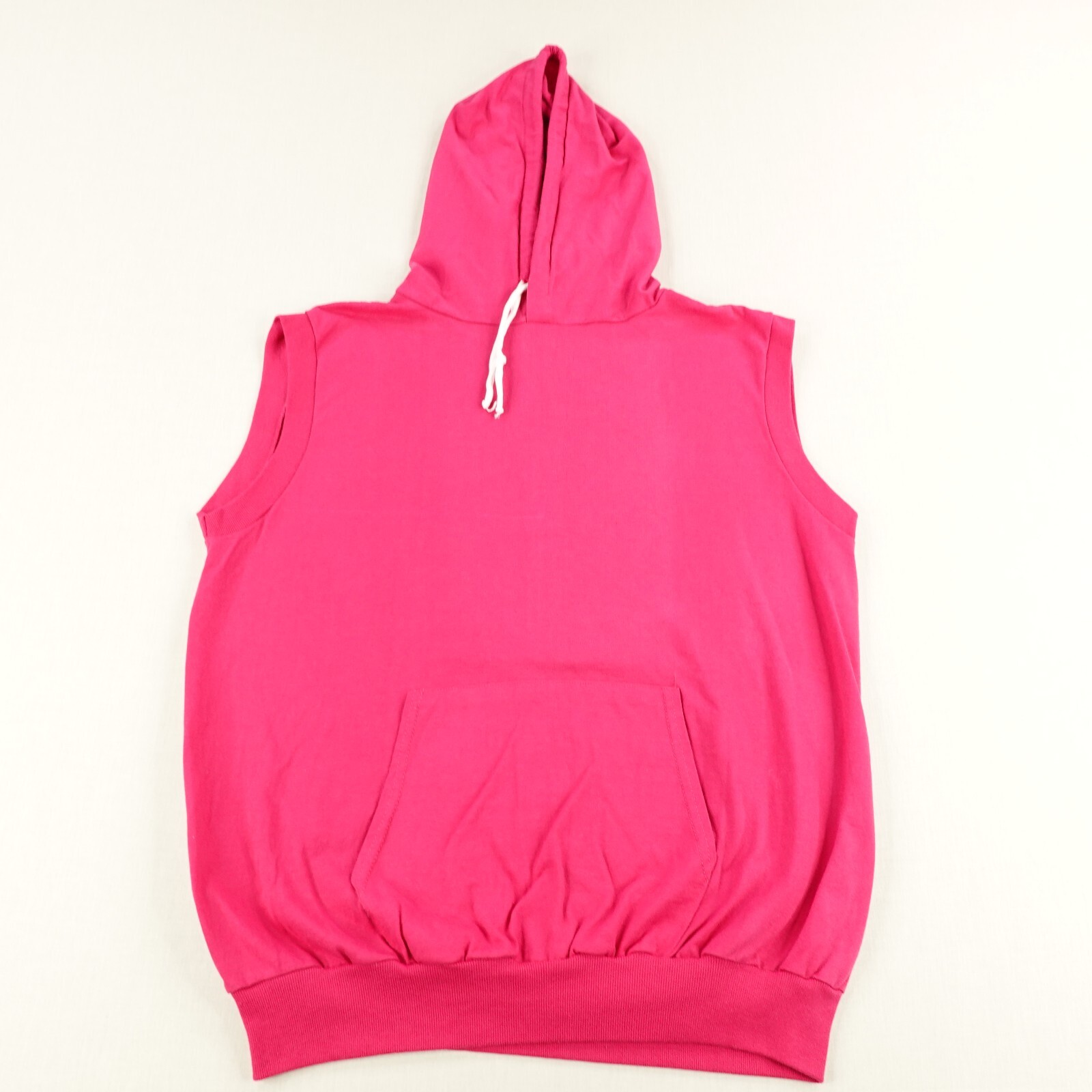 Vintage Sportswear Hoodie Mens Large Blank Sleeveless Sweatshirt Pullover 80s
