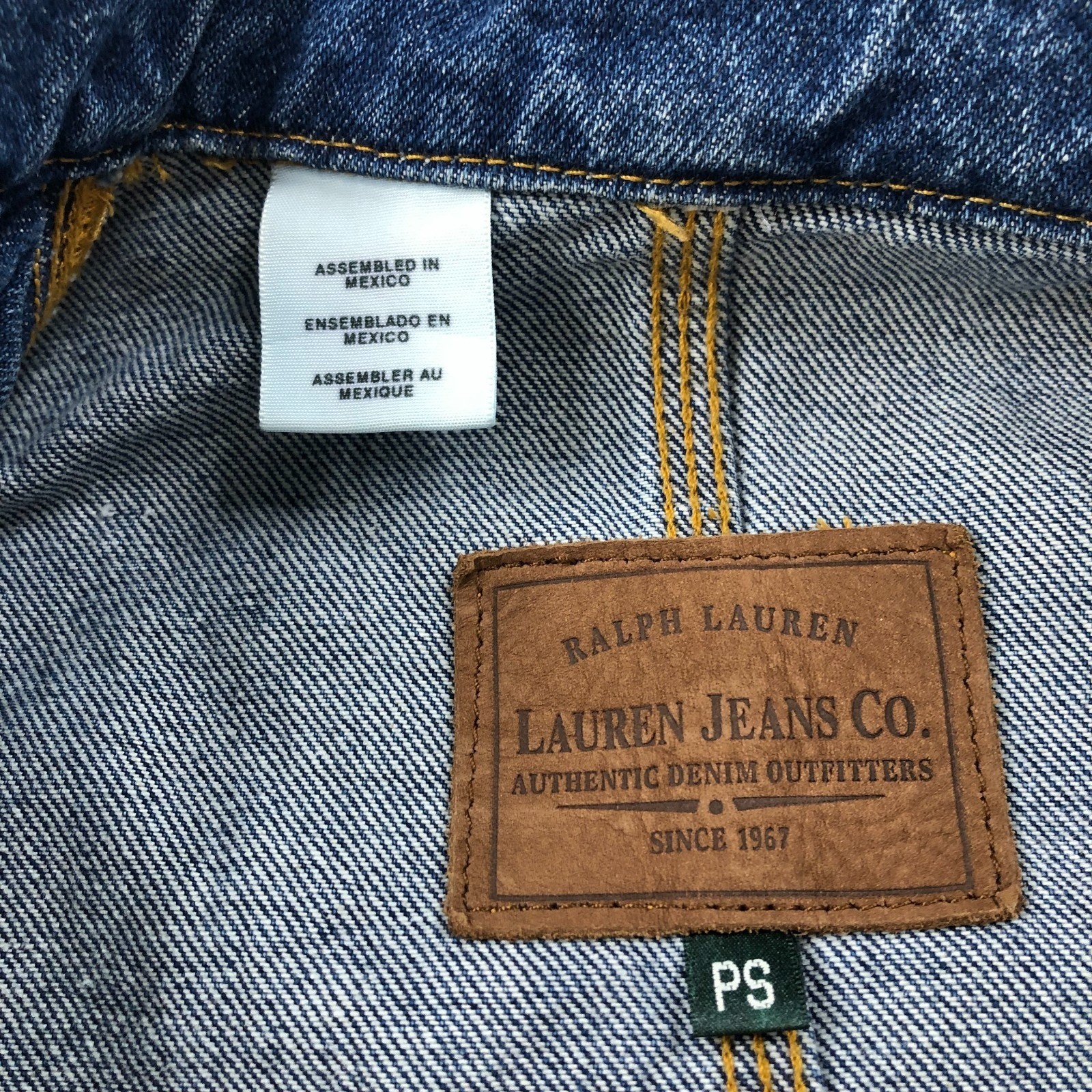 Lauren Jeans Co. PS Petite Small Chore Coat Barn Country Denim Jacket Blue MINT