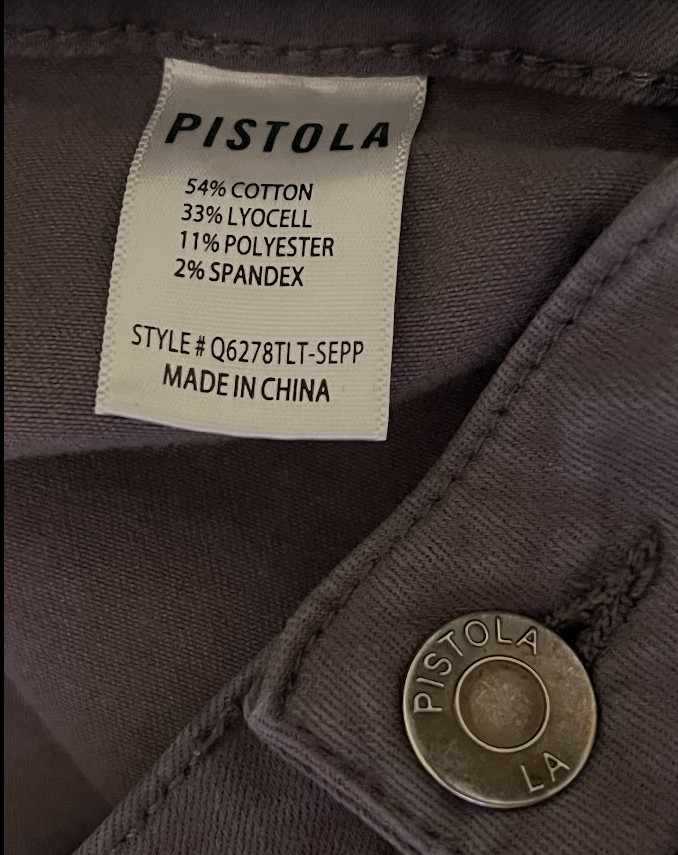 PISTOLA Hannah Cargo Skinny Pants Grey Size 29 Waist Utility Moto Zip Pockets