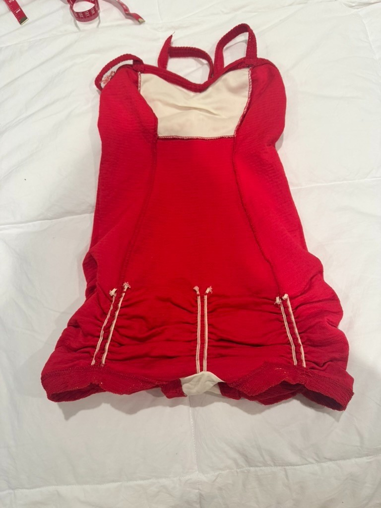 Rockabilly/Pinup Jantzen Red Sparkly Vintage Swimsuit with Adjustable Straps