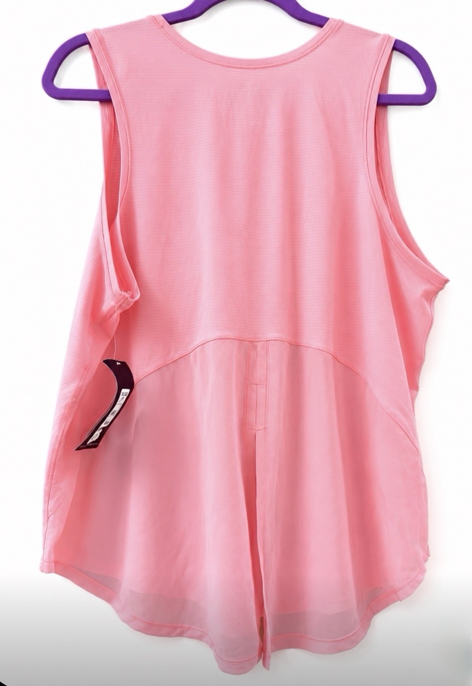 Avia Tank Womens M L 2X Performance Mesh NEON PINK Activewear Yoga NEW