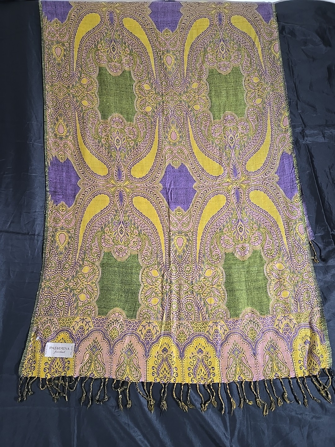 Pashmina Finished Paisley Shawl Wrap 72″by 26″ Fringed Scarf Throw Tapestry Boho