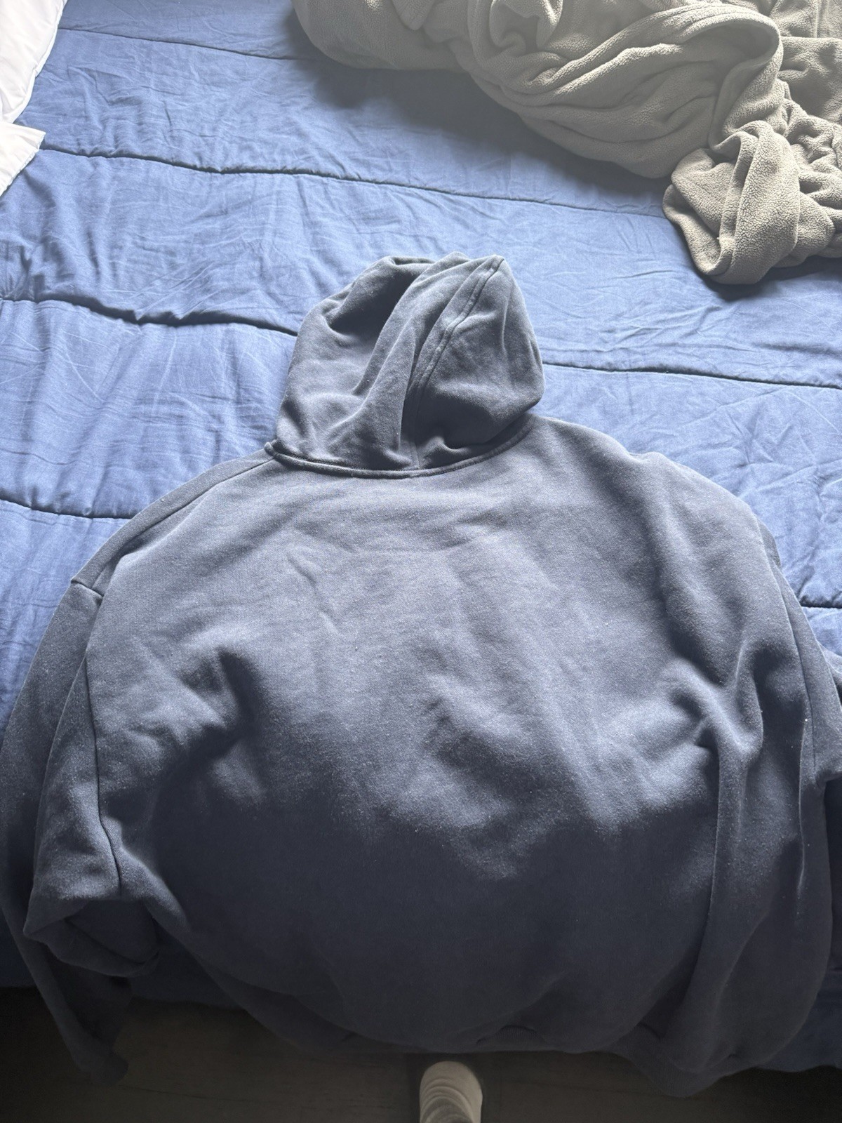 ALO Men’s M Blue Pullover Cotton Hoodie Logo Kangaroo Pocket Drawstring