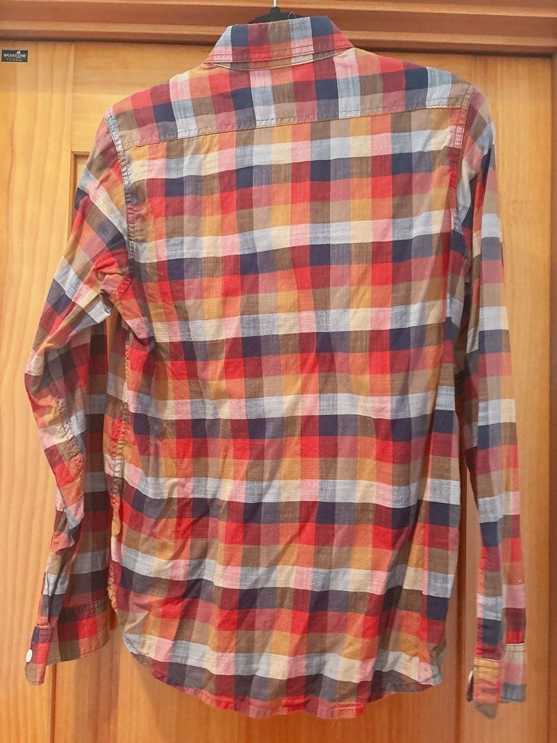 Two Moon Slub Check Shirt M Men’s Long Sleeve Top