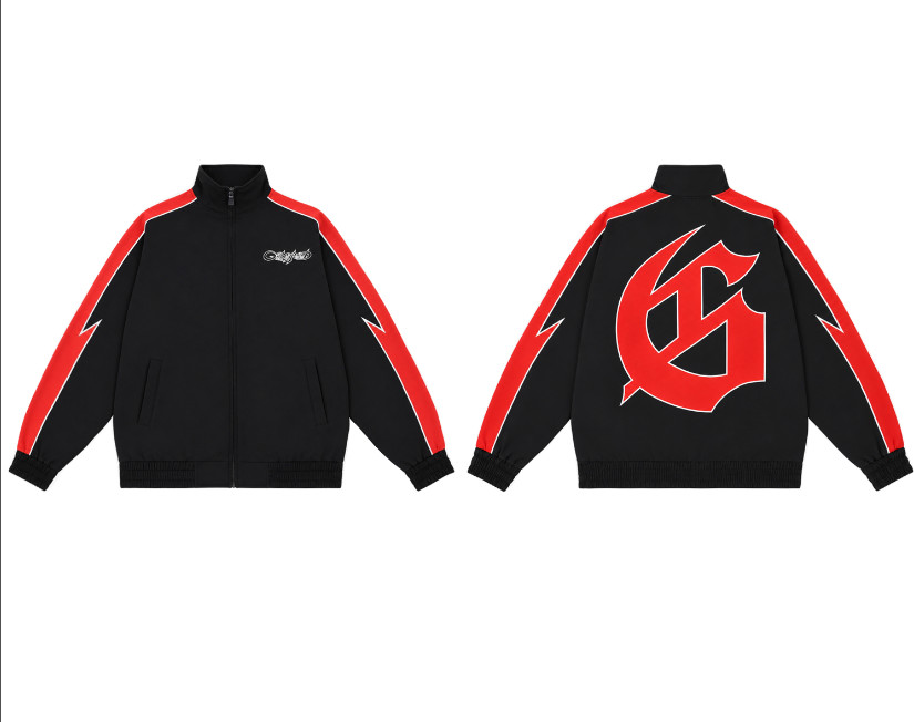 Unisex Embroidery Street Sports Jacket Godspeed Color Blocking Full Zip Jackets