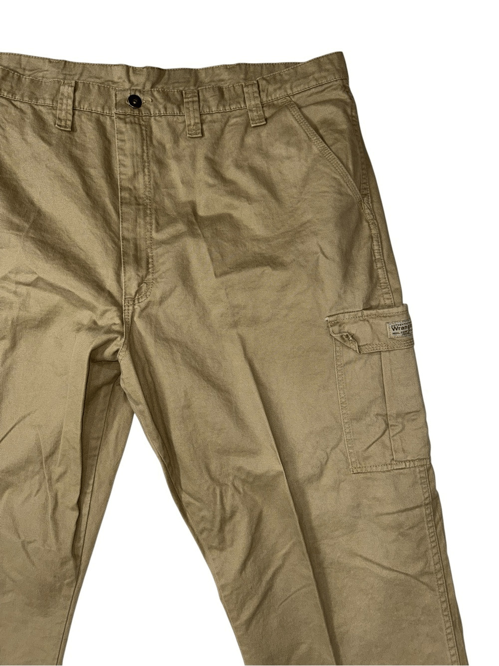 NEW NWT Wrangler Cargo Pants Beige Tan 100% Cotton size 44 x 32 Loose Fit