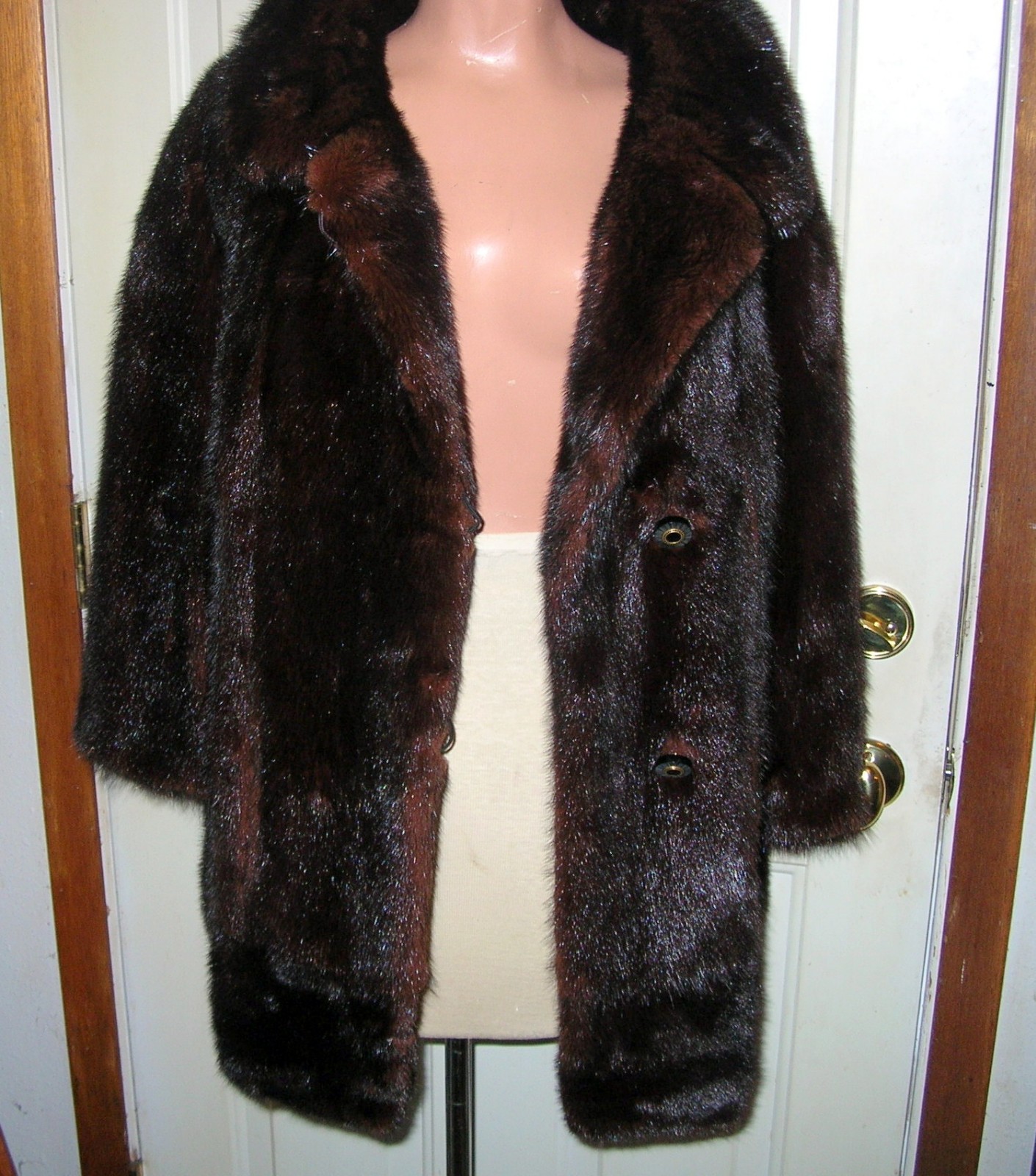 Vintage 60’s Ladies Ranch Mink Stroller Jacket..3/4 Sleeve/Pockets..Size Large