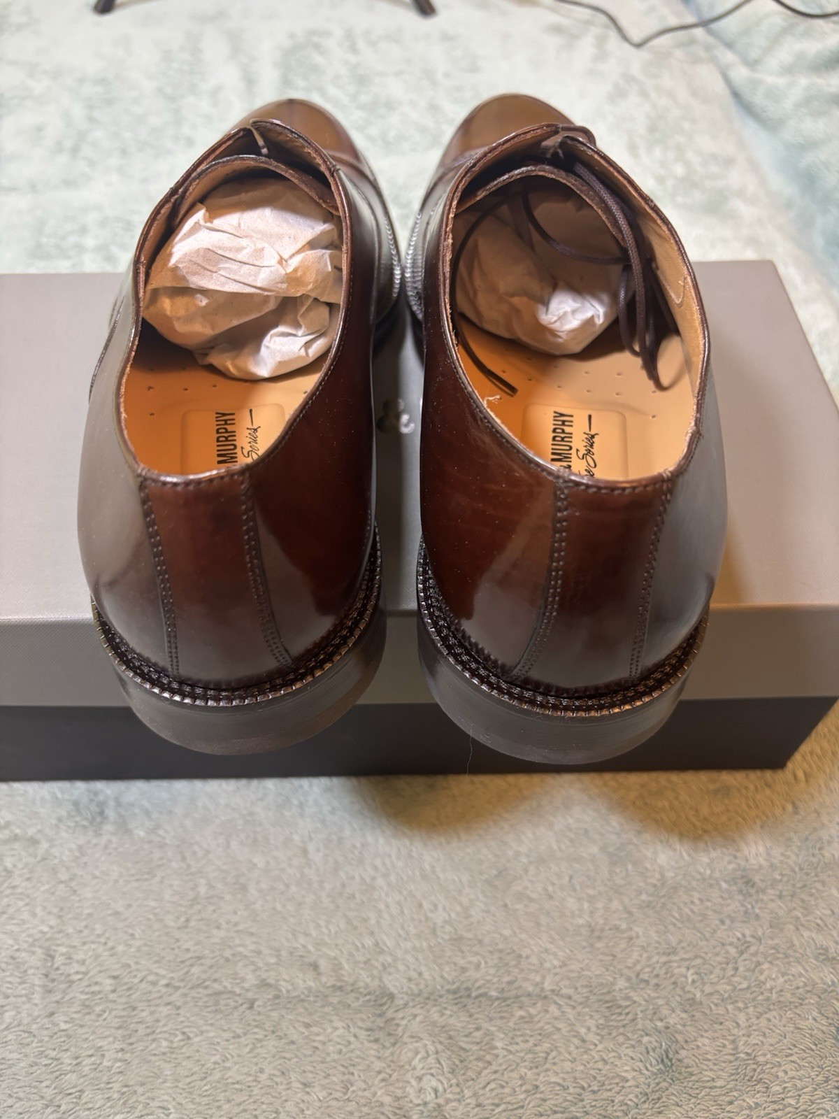 Johnston & Murphy Dawson Cap Toe Oxford Dark Brown Leather Men’s 9.5 M