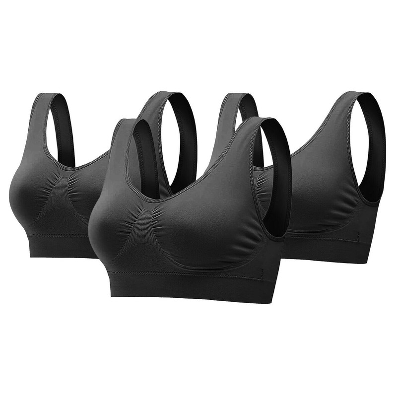 3 Pack Comfort Bra Seamless Removable Pads Sleep Bras Yoga Bra Sports For Women